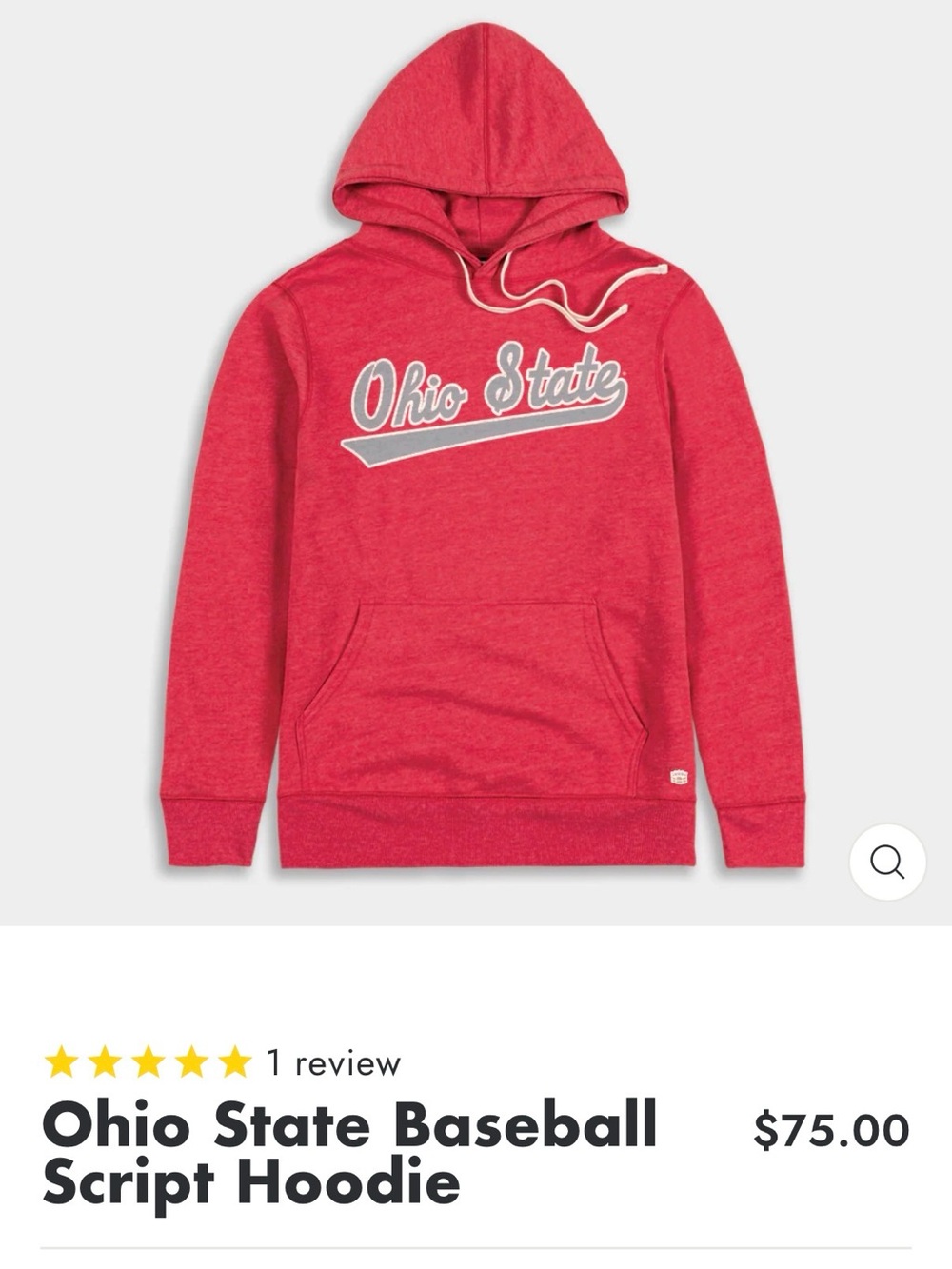 Homefield Ohio State Baseball Script Hoodie - Red
